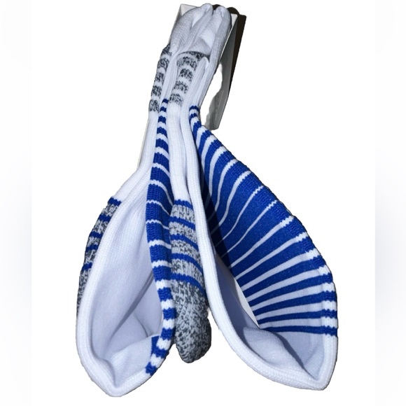 Adidas Team Speed OTC Soccer Socks 1 Pair Youth 13C-4Y White & Blue w Logo NEW! - Picture 6 of 11